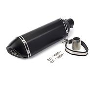 PACEWALKER Exhaust Muffler Carbon Fiber 1.5-2"Inlet with Removable DB Killer for Street/Sport Motorcycles and Scooters with 38-51mm Diameter Exhaust Pipes (Matte Black)