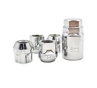 PACEWALKER Tesla Wheel Lock Lug Nuts - Set of 4 Chrome Tapered Seat Lug Nuts for Tesla Wheel Locks Accessories (M14 X 1.5 Thread Size)