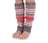 Pachamama 100% Wool Legwarmer Handknitted Traditional Fairisle Colourful Regular Fit Handmade Extra Warm Fair Trade