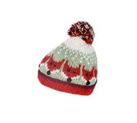 Pachamama Children Wool Bobble Beanie Hat Sherpa Fleece Lined Handknitted Fox Multicoloured One-Size Age 3-8 Extra Warm Fair Trade