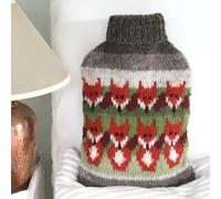 Pachamama Flock Of Sheep Hot Water Bottle With Chunky Hand Knit Wool Cover Pachamama Multicolor