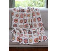 Pachamama Hand Crocheted Bed Sofa Throw 140 x 110 CM Granny Squares Design Multicoloured Handmade Warm Blanket Fair Trade