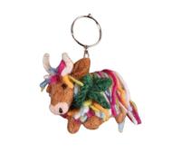 Pachamama Handfelted 100% Wool Animal Designs Decorative Women Keyring Keychain Collectable Gift Handmade Colourful Cute Lovable Fair Trade (Scottie Dog)