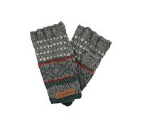 Pachamama Men 100% Wool Fingerless Gloves, Fair Trade, Fair Isle Pattern, One Size, Extra Warm, Thermal, Hand-Knitted, Handmade (Graphite)