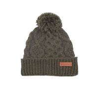 Pachamama Women 100% Pure Fine Merino Wool Beanie Bobble Hat Handknitted Cable Pattern Plain One-Size Handmade Soft Warm Breathable Moisture Wicking Fair Trade