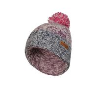 Pachamama Women Soft Wool Mohair Beanie Bobble Hat Lining-Free Handknitted Coloured Bands Design One-Size Handmade Extra Warm Fair Trade (UK, Alpha, One Size, Purple)