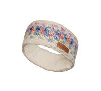 Pachamama Women Soft Wool Mohair Ear Warmer Headband Sherpa Fleece Lined Handknitted Chequers Pastel Multicoloured One-Size Handmade Fair Trade (Oatmeal, One Size)