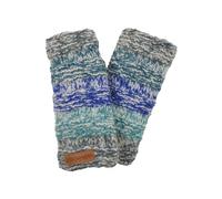 Pachamama Women Soft Wool Mohair Hand Wrist Warmers Sherpa Fleece Lined Handknitted Neutral Blue One-Size Handmade Thumbhole Thermal Extra Warm Fair Trade