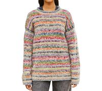 Pachamama Women Soft Wool Mohair Jumper Fine Handknit Striped Pastel Multicoloured Handmade Thick Warm Pullover Sweater Fair Trade (UK, Alpha, S, Regular, Regular, Pastel)