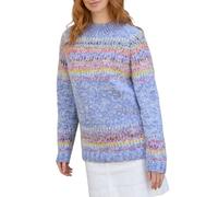 Pachamama Women Wool and Mohair Jumper Handknitted Random Stripe Pastel Multicoloured Handmade Thick Warm Pullover Sweater Fair Trade (UK, Alpha, L, Regular, Regular, Sky Blue)