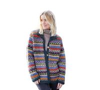 Pachamama Women Wool Buttoned Cardigan Handknitted Intricate Fairisle Individual Unique Handmade Extra Warm Fair Trade (UK, Alpha, S, Regular, Regular)