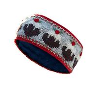 Pachamama Women Wool Ear Warmer Headband Fleece Lined Handknitted Christmas Pudding Grey One-Size Handmade Fair Trade