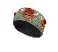 Pachamama Women Wool Ear Warmer Headband Fleece Lined Handknitted Highland Cow Multicoloured One-Size Handmade Fair Trade