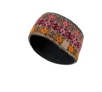 Pachamama Women Wool Ear Warmer Headband Fleece Lined Handknitted Stars Grey Multicoloured One-Size Handmade Fair Trade