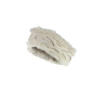 Pachamama Women Wool/Faux Fur Ear Warmer Headband Fleece Lined Handknitted Cable Knit One-Size Handmade Fair Trade