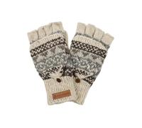 Pachamama Women Wool Fingerless Glove Mittens Handknitted Fair Isle Multicoloured One-Size Handmade Extra Warm Fair Trade (Natural)