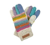 Pachamama Women Wool Gloves Handknitted Dots Stripes Multicoloured One-Size Handmade Extra Warm Fair Trade