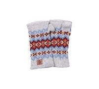Pachamama Women Wool Hand Wrist Warmers Fleece Lined Handknitted Fair Isle Multicoloured One-Size Handmade Extra Warm Trade (Oatmeal)