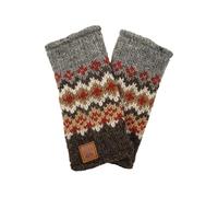 Pachamama Women Wool Hand Wrist Warmers Fleece Lined Handknitted Fair Isle Multicoloured One-Size Handmade Extra Warm Fair Trade