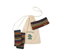 Pachamama Women Wool Matching Hand/Wrist and Ear Warmer Headband 2pk Gift Bag Set Fleece Lined Handknitted Fair Isle Design Multicoloured One-Size Handmade Extra Warm Fair Trade