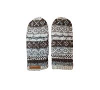 Pachamama Women Wool Mittens Fleece Lined Handknitted Fairisle Multicoloured One-Size Handmade Extra Warm Fair Trade (Wool, Natural)