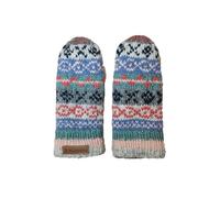 Pachamama Women Wool Mittens Fleece Lined Handknitted Fairisle Multicoloured One-Size Handmade Extra Warm Fair Trade (Wool, Oatmeal)