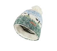 Pachamama Women Wool/Mohair Beanie Bobble Hat Sherpa Fleece Lined Handknitted Sheep Design Multicoloured One-Size Handmade Extra Warm Fair Trade