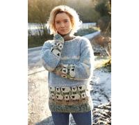 Pachamama Women's Hazy Sheep Design All Wool Chunky Hand Knit Sweater | Size: Medium Pachamama Multicolor M
