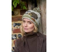 Pachamama Women's Hedgehog Design Bobble Beanie Hat All Wool Chunky Knit in Grey Pachamama Grey One Size