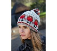 Pachamama Women's Robin Bobble Beanie Hat All Wool Chunky Knit in Grey Pachamama Grey One Size