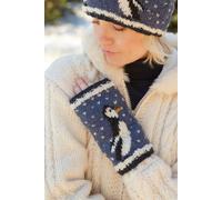 Pachamama Women's Waddle Of Penguins Handwarmer All Wool Chunky Hand Knit in Blue Pachamama Blue One Size