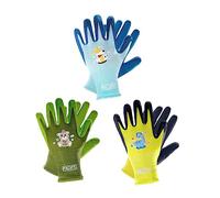PACIFIC 3 Pairs Kids Gardening Gloves for Age 5-9, Natural Latex Coated Yard Gloves, Non-Slip Children Safety Work Gloves, for Outdoor, Painting & DIY, Boys & Girls, Multiple Colour, XXS