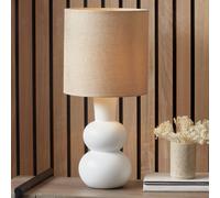 Pacific Aaliyah White Curved Bottle Ceramic Table Lamp, White
