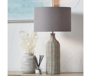 Pacific Anika Rattan Bottle Table Lamp - Grey