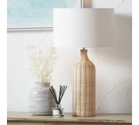 Pacific Anika Rattan Bottle Table Lamp - Natural & White