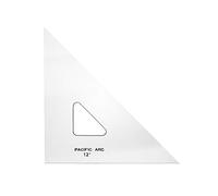 Pacific Arc Drafting Triangle, 12-inch, 45/90 Degrees, Clear Acrylic | Cast acrylic set square for drafting, architecture, quilting, sewing, woodworking and art class.