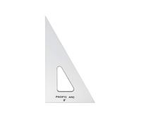 Pacific Arc Drafting Triangle, 8-inch, 30/60/90 Degrees, Clear Acrylic, Plain Edge