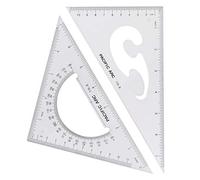 Pacific Arc Drafting Triangle Set 8 Inch 30/60 & 45/90 Degree Clear Plastic Injection-Molded Ruler