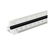 Pacific Arc Engineer Triangle Scale Ruler 12 Inch with Etched Markings in Fully Divided 10, 20, 30, 40, 50, and 60 Parts to The inch