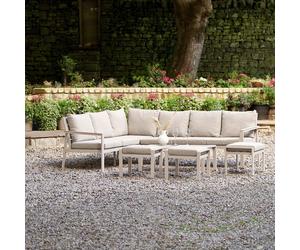 Pacific Aruba 10 Seater Metal Garden Corner Sofa Set - Grey