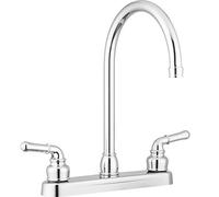 Pacific Bay Lynden Kitchen Faucet by - Features a Classically Arced Spout and Traditional Two-Lever Operation - Metallic Chrome Plating Over ABS Plastic - New 2019 Model