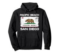 Pacific Beach San Diego California Flag Design Pullover Hoodie