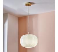 Pacific Bella Glass Pendant Light - White & Gold