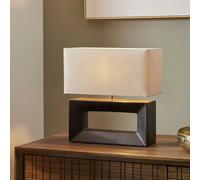 Pacific Block Ceramic Rectangular Table Lamp - Black & Cream