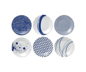 Pacific Blue Tapas Plates, Set of 6