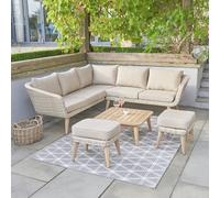 Pacific Cabon 8 Seater Rattan Effect Garden Corner Sofa Set