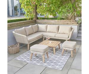 Pacific Cabon 8 Seater Rattan Effect Garden Corner Sofa Set