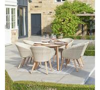 Pacific Cabon Outdoor 6 Seater Dining Set - Natural Wood