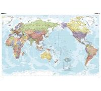 Pacific Centred World Political Wall Map - 40" x 25" Laminated