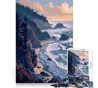 Pacific Cliffs Pixel Art 1000-piece Puzzle for Teenagers Brain Teasing Cozy Downtime Solid Lock Creative Gift size 50x75cm